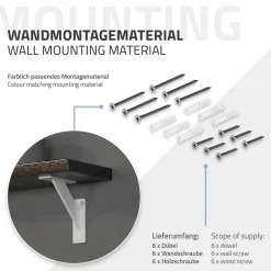 Lot 2 Equerres d'Etagere suspendue support mural en aluminium-Ml-Design Sale