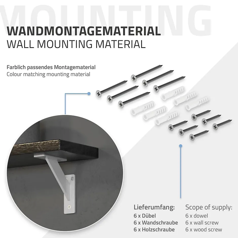 Lot 2 Equerres d'Etagere suspendue support mural en aluminium-Ml-Design Sale