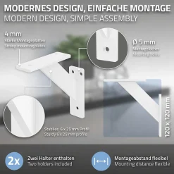 Lot 2 Equerres d'Etagere suspendue support mural en aluminium-Ml-Design Sale