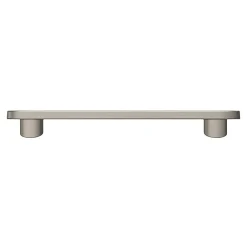 Lot 6 poignées de meuble arrondi Minzh aluminium effet nickel satin gris l.121mm x l.25mm x H. 16mm entraxe 96mm^GoodHome Best