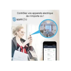 Lot 4 prises connectées application tuya smart life controle de consomation Compatible avec Alexa/Google Home-Somlife Best