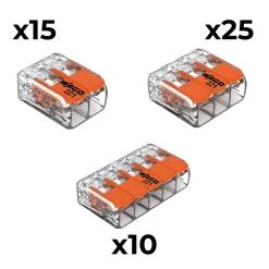 Lot de 50 bornes 2/3/5 entrées série 221 --Wago Best