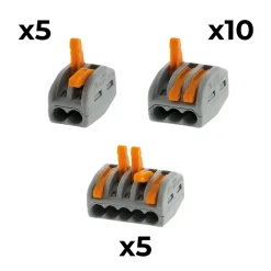 Lot de 20 bornes 2/3/5 entrées série 222 -^Wago Discount