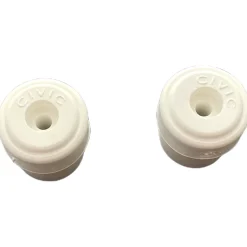 Lot de 2 butoirs de sol Tougom MADE IN FRANCE en élastomère blanc. Diamètre 36mm et hauteur 32mm.^Civic Industrie