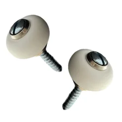 Lot de 2 butoirs MADE IN FRANCE couleur nickelé avec vis. Corps en zamak et bague amortisseur blanche en élastomère. Diamètre 30mm^Civic Industrie Best