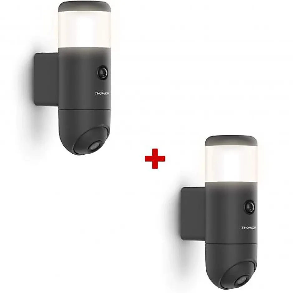 Lot de 2 caméras extérieures connectées, rotatives, motorisées - Rheita 100 --Thomson New