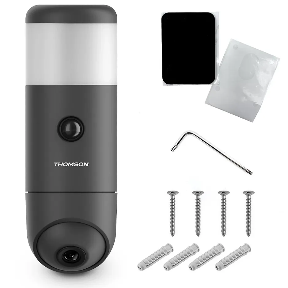 Lot de 2 caméras extérieures connectées, rotatives, motorisées - Rheita 100 --Thomson New