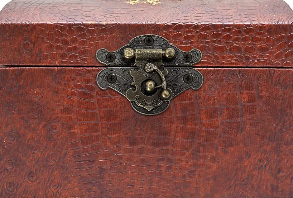 Lot de 4 charnières à loquet en bronze antique sculpté pour boîte à bijoux vintage, style rétro-Deko