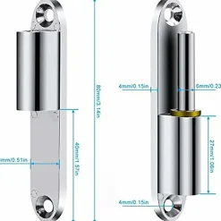 Lot de 2 charnières à visser en acier inoxydable pour portes, boîtes, abris de jardin, fenêtres, 80 mm^Deko Best