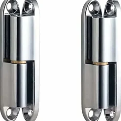 Lot de 2 charnières à visser en acier inoxydable pour portes, boîtes, abris de jardin, fenêtres, 80 mm^Deko Best