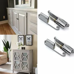 Lot de 2 charnières à visser en acier inoxydable pour portes, boîtes, abris de jardin, fenêtres, 80 mm^Deko Best