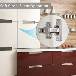 Lot de 8 charnières de porte d'armoire de cuisine en acier à 110 degrés, fermeture lente, clip de 35 mm^Deko Clearance