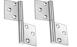 Lot de 2 charnières de porte battante en acier inoxydable, pliables et amovibles, avec vis, 75 x 30 mm-Deko Best