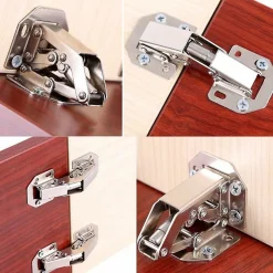 Lot de 4 charnières invisibles à 90 degrés pour portes d'armoires de cuisine, 77 mm^Deko Best
