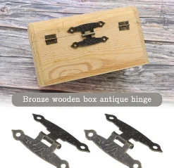 Lot de 10 charnières métalliques vintage avec vis, charnières antiques en forme de H, bronze-Deko Best