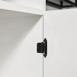 Lot de 8 charnières métalliques noires, épaisseur 1,5 mm, pour porte d'armoire, avec 40 vis^Deko New