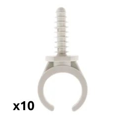 Lot de 10 clips avec chevilles diamètre 25mm - Gris --Zenitech New