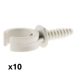 Lot de 10 clips avec chevilles diamètre 25mm - Gris --Zenitech New
