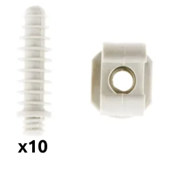 Lot de 10 clips avec chevilles diamètre 16mm - Gris --Zenitech Best