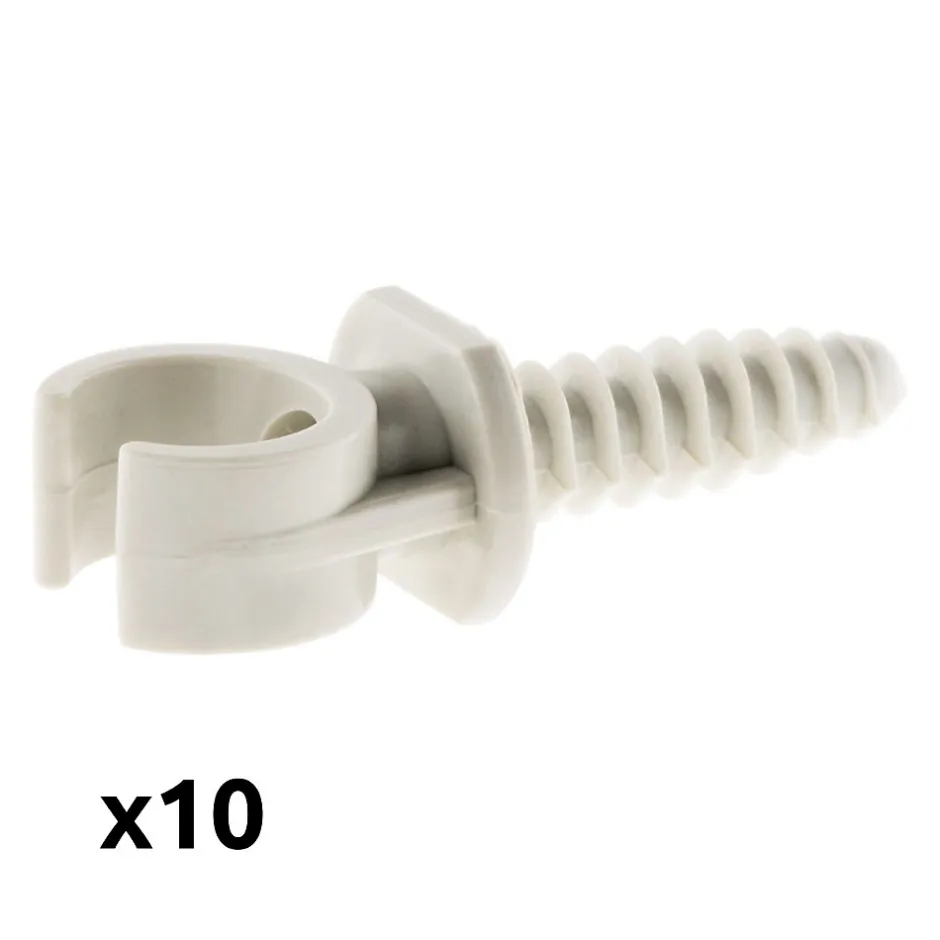 Lot de 10 clips avec chevilles diamètre 16mm - Gris --Zenitech Best