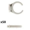 Lot de 50 clips avec chevilles diamètre 20mm - Gris --Zenitech Clearance