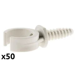 Lot de 50 clips avec chevilles diamètre 20mm - Gris --Zenitech Clearance