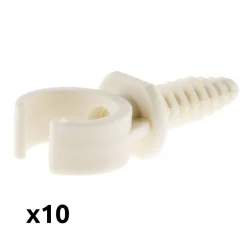 Lot de 10 clips avec chevilles diamètre 20mm - Blanc --Zenitech Sale