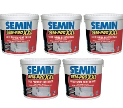 Lot de 5 Colles Papiers Peints en Pâte Sem-Pro XXL, Prêt à l'Emploi, Seau de 5 kg-Semin Discount