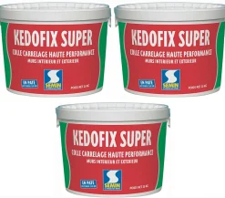 Lot de 3 colles pour Carrelage Haute Performance Kedofix , Prêt à l'emploi, Intérieur/extérieur, seau de 20 kg^Semin