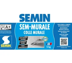 Lot de 2 Colles pour Toiles de Verre et Revêtements Muraux Légers Sem Murale, Prêt à l'Emploi, Seau 5 kg-Semin Sale