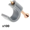 Lot de 100 crochets de fixation diamètre 10mm - Gris -^Zenitech Clearance