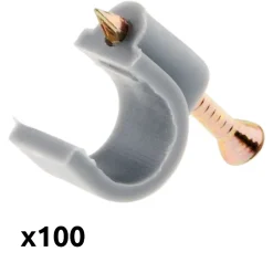 Lot de 100 crochets de fixation diamètre 10mm - Gris -^Zenitech Clearance