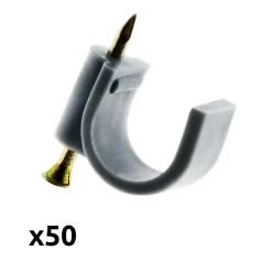 Lot de 50 crochets de fixation diamètre 20mm - Gris -^Zenitech Best