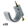 Lot de 20 crochets fixation diamètre 20mm - Gris -^Zenitech Best