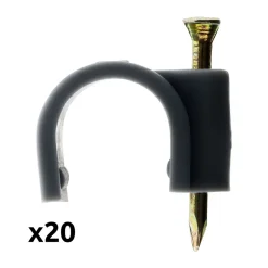 Lot de 20 crochets fixation diamètre 20mm - Gris -^Zenitech Best