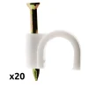 Lot de 20 crochets fixation diamètre 5mm - Blanc -^Zenitech Hot