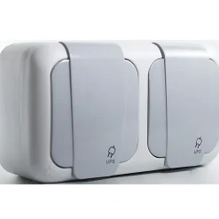 Lot de 5 double prise 2P+T étanche IP54- - Gris - NF^Viko By Panasonic Clearance