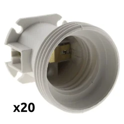 Lot de 20 douilles de chantier E27 - Blanc -^Zenitech Best