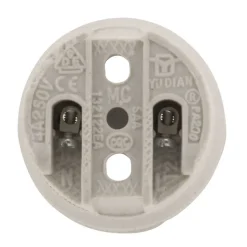 Lot de 4 douilles E27 porcelaine à vis - Blanc -^Zenitech New