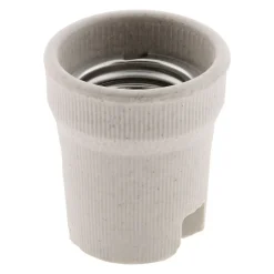 Lot de 4 douilles E27 porcelaine à vis - Blanc -^Zenitech New