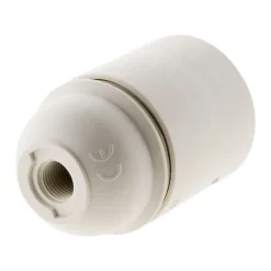 Lot de 2 douilles lisses sans bague E27 - Blanc --Zenitech New