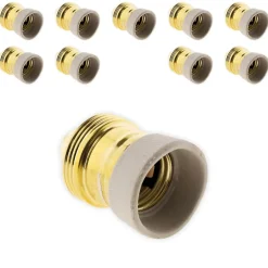 Lot de 10 douillesE27 en laiton avec collerette porcelaine --Zenitech Hot