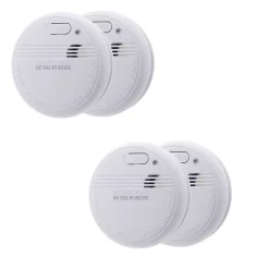Lot de 4 détecteurs de fumée autonomie 3 ans - pile et accessoires --Otio Best