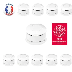 Lot de 10 détecteurs de fumée Origine France - Serenity 10-Lifebox Discount