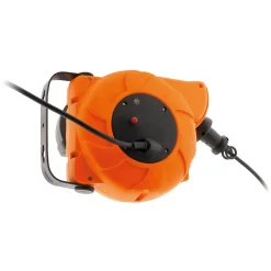 Lot de 4 enrouleurs muraux câble HO5VV-F 3G1mm² 11m + 2m - Orange -^Zenitech