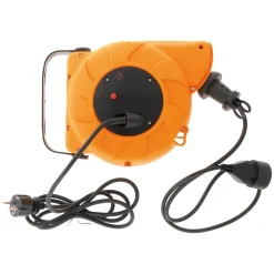 Lot de 4 enrouleurs muraux câble HO5VV-F 3G1mm² 11m + 2m - Orange -^Zenitech