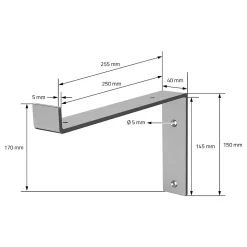 Lot de 2 Equerres d'Etagere murale support robuste en métal gris-Ml-Design Best