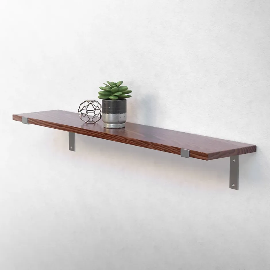 Lot de 2 Equerres d'Etagere murale support robuste en métal gris-Ml-Design Best