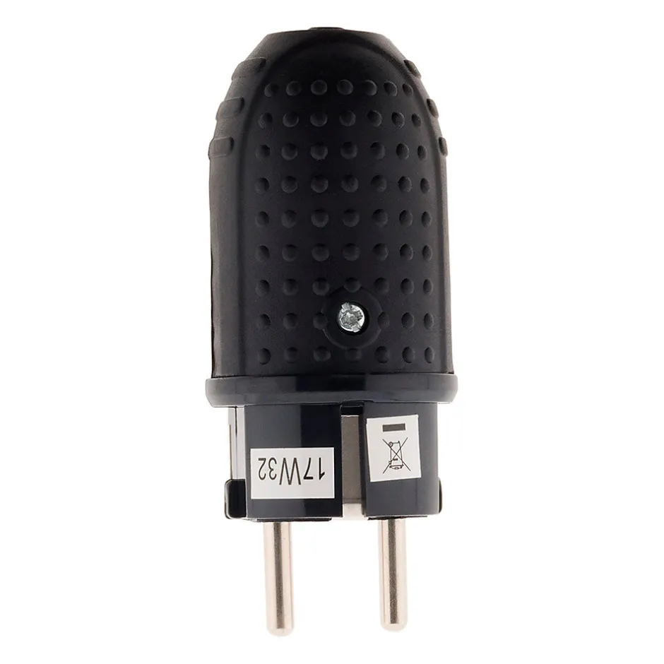 Lot de 5 fiches caoutchouc mâles 16A 2P+T --Zenitech Clearance