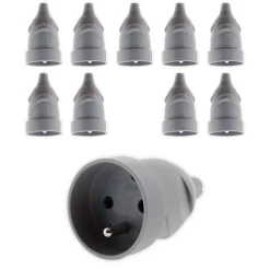 Lot de 10 fiches femelles 16A 2P+T - Gris -^Zenitech Hot